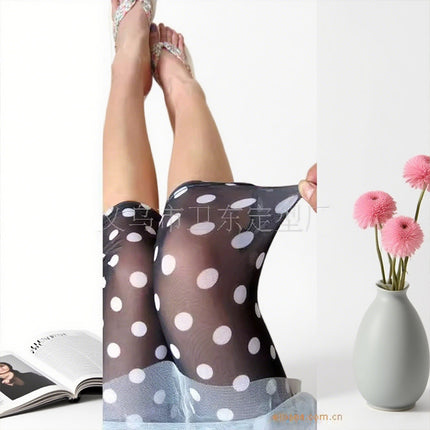 Summer new polka dot printing high stretch cropped thin mesh women's leggings Yiwu women's pants factory outlet