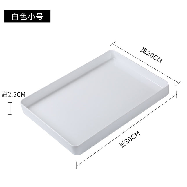 White Plastic Tray Rectangular Tea Tray Household Baking Tray Tea Cup Scandinavian Accessible Luxury Water Cup Storage Melamine