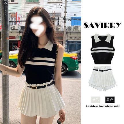 Summer salt-based light ripe tea-based wear a set of milk-based lively age-reducing slightly fat slimming meat-covered skirt for children