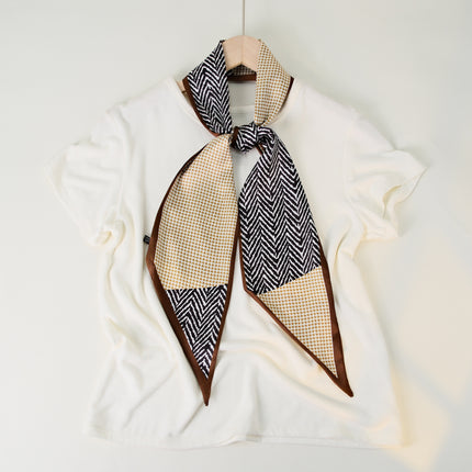 2025 European and American-style Beveled Silk Scarf Cross-border Silk Cashew Dot Long High-end Ribbon Scarf Women's Belt