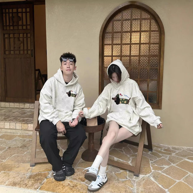 High-End Oversize Tops for Men and Women, Special Couple Wear, Autumn and Winter Velvet Hooded Sweatshirts, Trendy Brand Class Uniforms