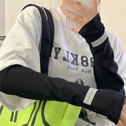 Ice Silk Sun Protection Sleeves for Women's Outdoor Travel and Cycling, Anti-Uv, Plus Size, Loose, Cool, Light and Breathable Ice Sleeves