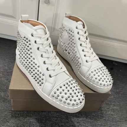 Cl European Casual Men's Sneakers Trendy Brand Sports Shoes Suede Hip-Hop Rivet High-Top Suede Cross-Border Hot Style