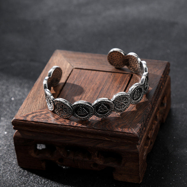 Hot-selling Nordic Viking Odin Bracelet Men's Retro Aegis Rune Norwegian Style Jewelry Bracelet Wholesale