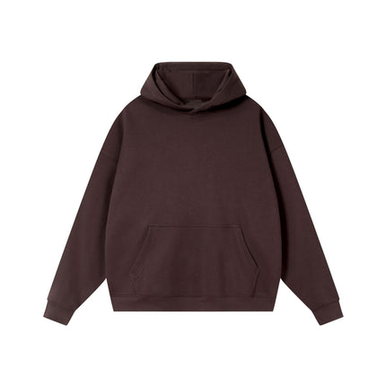 Spring and Autumn Heavy 380g Big terry Shoulder Hooded Sweater Women's American Fashion Brand Loose Solid Color All-match Couple Hoodie