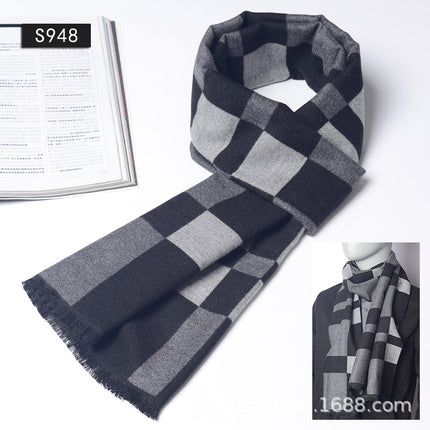 New Plaid Scarf for Men in Autumn and Winter, New Korean Version for Boyfriend, Plaid Scarf, Shawl, Male and Female Students, Couple to Keep Warm