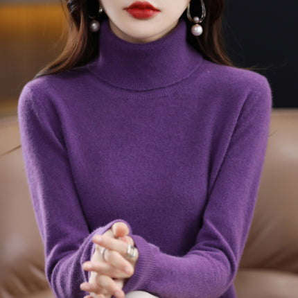 Woolen sweater women's 100 pure wool knitted bottoming shirt autumn and winter New turtleneck cashmere inner pullover sweater