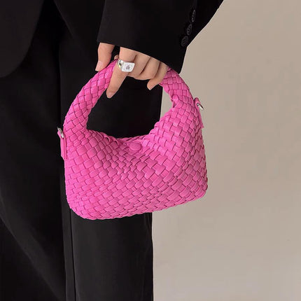 High Texture Handmade Woven Bag Women's Portable Lunch Box Bag 2022 New Niche Design Underarm Bag Shoulder Crossbody Bag