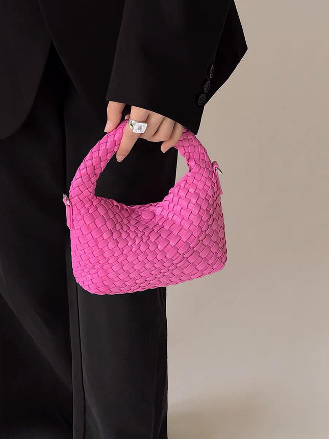 High Texture Handmade Woven Bag Women's Portable Lunch Box Bag 2022 New Niche Design Underarm Bag Shoulder Crossbody Bag