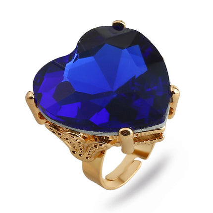 Cross-border supply of European and American fashion jewelry high-end Middle East fashion ring Wish explosions round large gem index finger ring