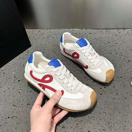 2026 Spring/Summer Yang Mi's Popular Style Sports Trainers with Hidden Height Increase, Waffle-Style Casual Ballet Shoes with Height Increase