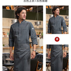 Grey Top Long Sleeve Grey TAL2003 Long Apron / M