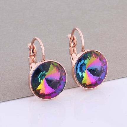 Cross-border Hot Selling 12mm Round Edge Color Earrings Jewelry Classic Earrings Women's Simple Fashion Elegant Commodities
