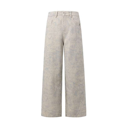 Wholesale Dropshipping Retro Wasteland Style Tie-Dye Wide-Leg Jeans for Women Spring and Summer Loose Casual Straight Pants