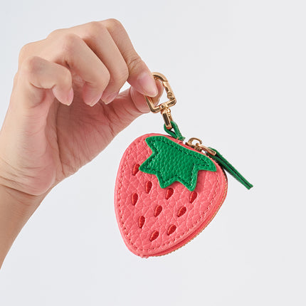 Fresh and Sweet Strawberry-Shaped Keychain, Cute Mini Fruit Series Bag Pendant, Compact Coin Bag