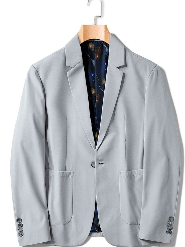 Men's Light Business Small Suit Corduroy Jacket Men's Spring and Autumn Loose Casual Suit Buff Handsome Quality Small Suit Men's Suit