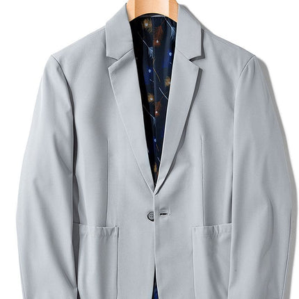 Men's Light Business Small Suit Corduroy Jacket Men's Spring and Autumn Loose Casual Suit Buff Handsome Quality Small Suit Men's Suit