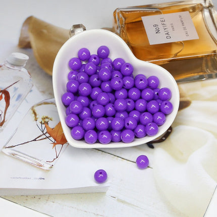 Solid color acrylic round beads handmade beaded diy accessories material Yiwu jewelry manufacturers wholesale candy color beads