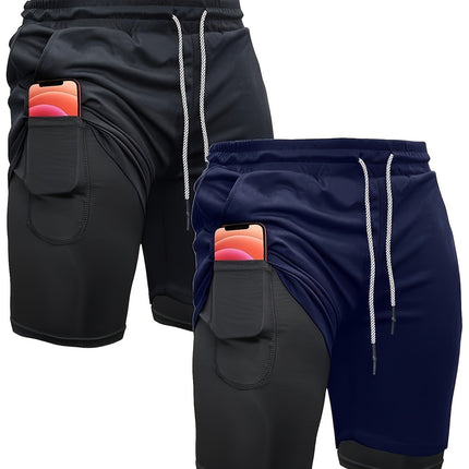 2 in 1 Running Shorts 2 in 1 Mens Running Shorts 2 Piece Cross-Border