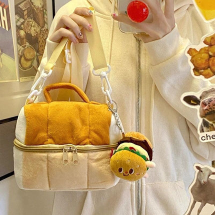 Toast Bread camera bag cosmetic bag bread warm lunch box storage bag handbag large capacity bag fashion bag