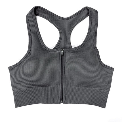 Cross-Border Hot-Selling Feminine Butt-Lifting Threaded Three-Dimensional Zipper Suit Shorts Bra Short-Sleeved Trousers Yoga Sportswear