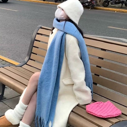 Cross-Border Imitation Cashmere Plaid Scarf for Women Autumn and Winter Thickened Warm Shawl Dual-Purpose Student Maillard Scarf Wholesale