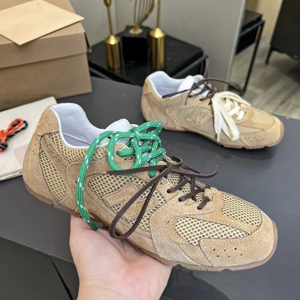 2025 New Leather Mesh Breathable Lace-up Flat Forrest Gump Shoes Casual Sports Casual Shoes German Training Shoes New