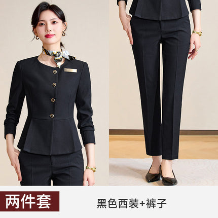 High-end suit suit female 2024 new hotel manager front desk jewelry shop beauty salon professional temperament work clothes