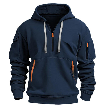 Cross-Border Spring and Autumn Men's Sweatshirt Hoodie Zipper Multi-Pocket Pullover Men's Sports Casual Jacket