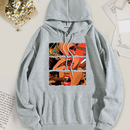Women's Casual Multicolor Hoodie-Print Hoodie