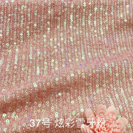 3mm straight sequins embroidered stretch mesh vertical embroidered beads fabric dress wedding dress stage clothing fabric wholesale