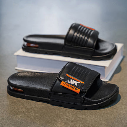 Slippers Men's Lightweight Non-slip Air Cushion High-grade Slippers Cross-border plus size Velcro Home slippers