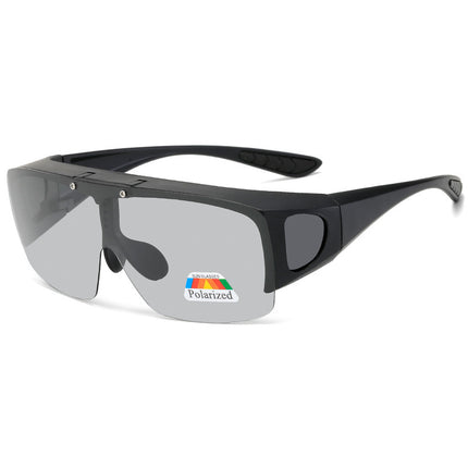 Cross-Border Trendy New Flip-Top Myopia Set Men's Cycling Sunglasses Driving Glasses Color-Changing Polarized Sunglasses