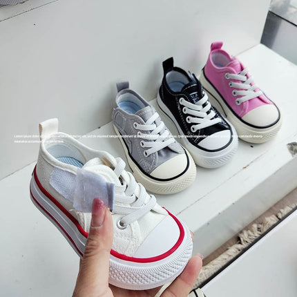 Children's Canvas Shoes 2025 Spring and Summer New Small Large Breathable Board Shoes for Boys and Girls Students Sports Running Casual Shoes