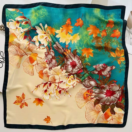 70 Silk Scarf Square Scarf High-end Korean Style Fashion All-match Professional Silk Small Scarf Retro Printed Silk Scarf for Women