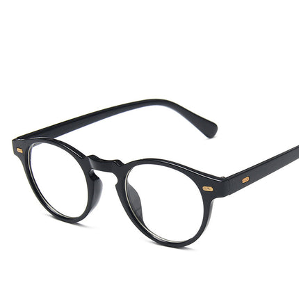 New Men's Retro Rice Nail Sunglasses Small Round Frame Leopard Color Trendy Sunglasses Cross-border Trendy All-match Glasses