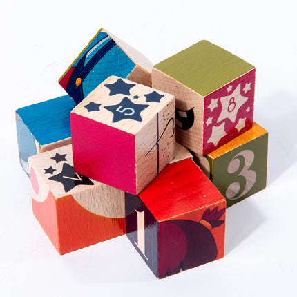 Children's Montessori Iron Boxed Toys 2-6 Years Old Baby Educational Enlightenment Early Education Building Blocks Rubik's Cube Top Wooden Puzzle