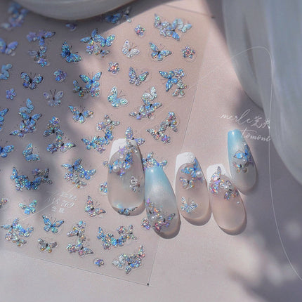 Shell Light Butterfly Bubble Nail Art Stickers New 3D Relief Tomoni Popular Ins Nail Sticker Decoration Products
