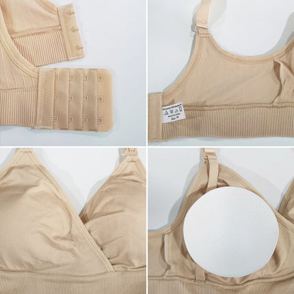 Cross-border European and American New Breastfeeding Bra Front Opening Buckle Without Steel Ring Breastfeeding Bra plus size Underwear V-shaped