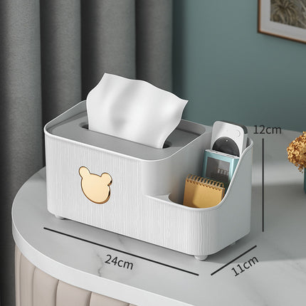 Carton Bear Storage Tissue Box Cute Gold-plated Bear Box Box Multi-functional Living Room Dining Room Paper Box