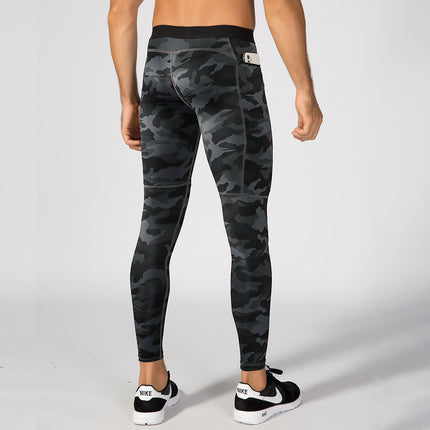 Men's Zipper Pocket Fitness Trousers PRO Sports Running Training Sports Sweat-wicking Basketball Quick-drying High Elastic Tight Pants