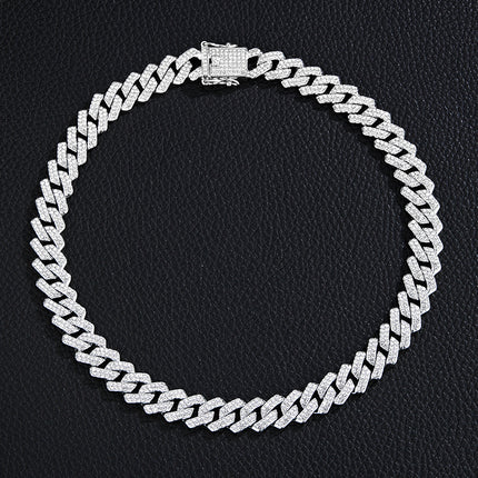 Unique Designer Cuban Link Chain, European and American Style, Rhombus-Shaped, Thick, Available in Various Specifications, Heavy-Duty Chain Wholesale, Personalized Hip-Hop Necklace