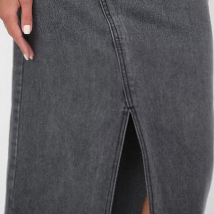 New in stock foreign trade wholesale cross-border European and American style women's high waist split design denim skirt long skirt
