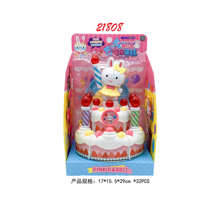 Yiyan pink rabbit kitchen refrigerator mini dressing table cake party simulation medical tools girl play house toy batch