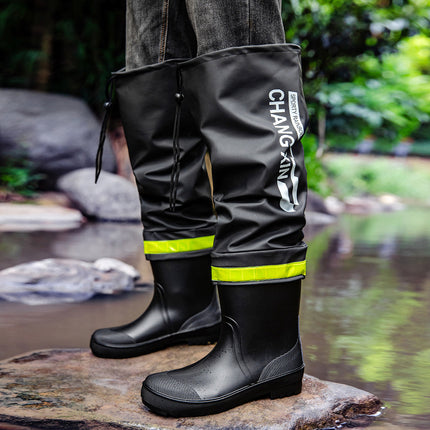 High-Top Rain Boots, Over-The-Knee Long Water Shoes, Half-Length Waist-High Wading Pants, Fishing Boots, Reservoir Waterproof Pants, Rain Boots, Non-Slip