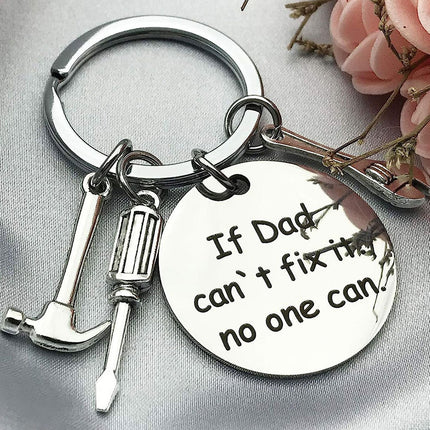 Cross-border European and American Explosions Keychain Screwdriver Wrench Dad's Tools Creative Engraving Personality Father's Day Gift
