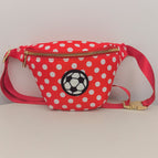 Red and white polka dot waist bag-s size-except patches
