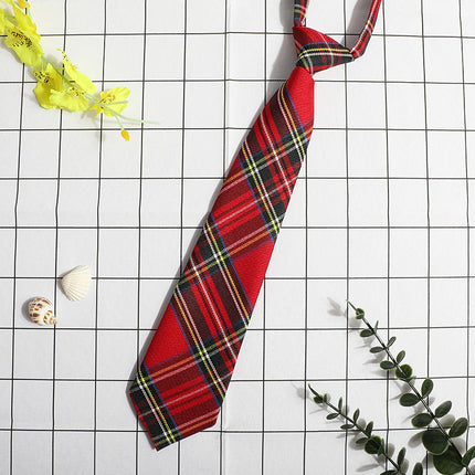 JK Small Tie Women's College Style Lazy Japanese Style Plaid Uniform Shirt Tie Student ins Men's and Women's Short Free Tie