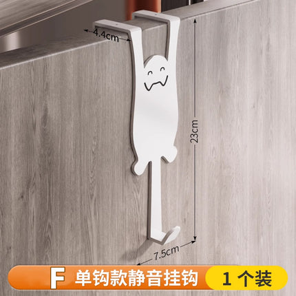 Behind the door hook storage rack punch-free kitchen cabinet door wall hanging hanger storage clothes hat key artifact
