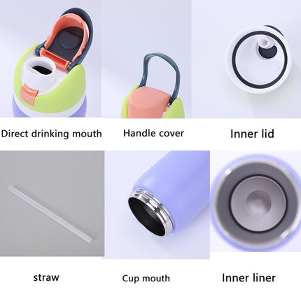 Amazon Fruit Cup 304 Stainless Steel Insulated Cup High-Looking Creative Straw Cup Outdoor Portable Water Cup